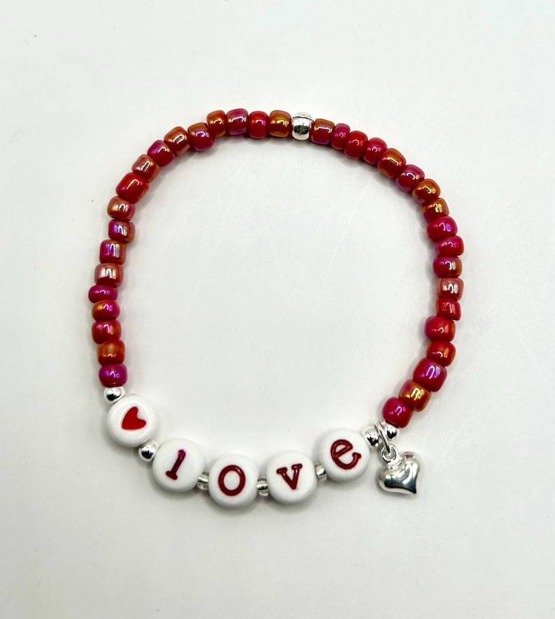 Lowercase Red Alphabet Beads: Adorable font, Jewelry Making Supplies with Silver Accents, exclusive product